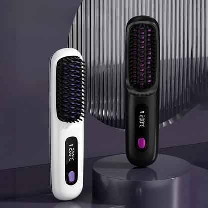 Brosses chauffantes positionnées debout afin qu'on puisse en apprécier toutes les caractéristiques