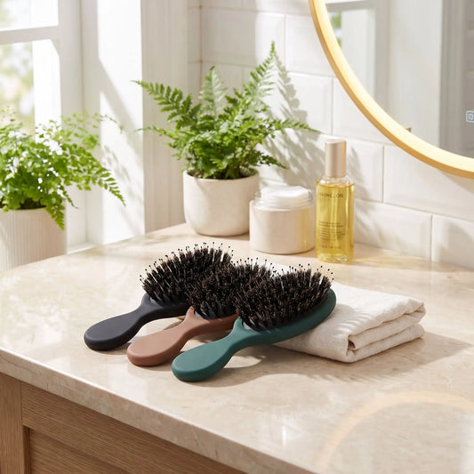 Brosse poil de sanglier mini trois couleurs offertes
