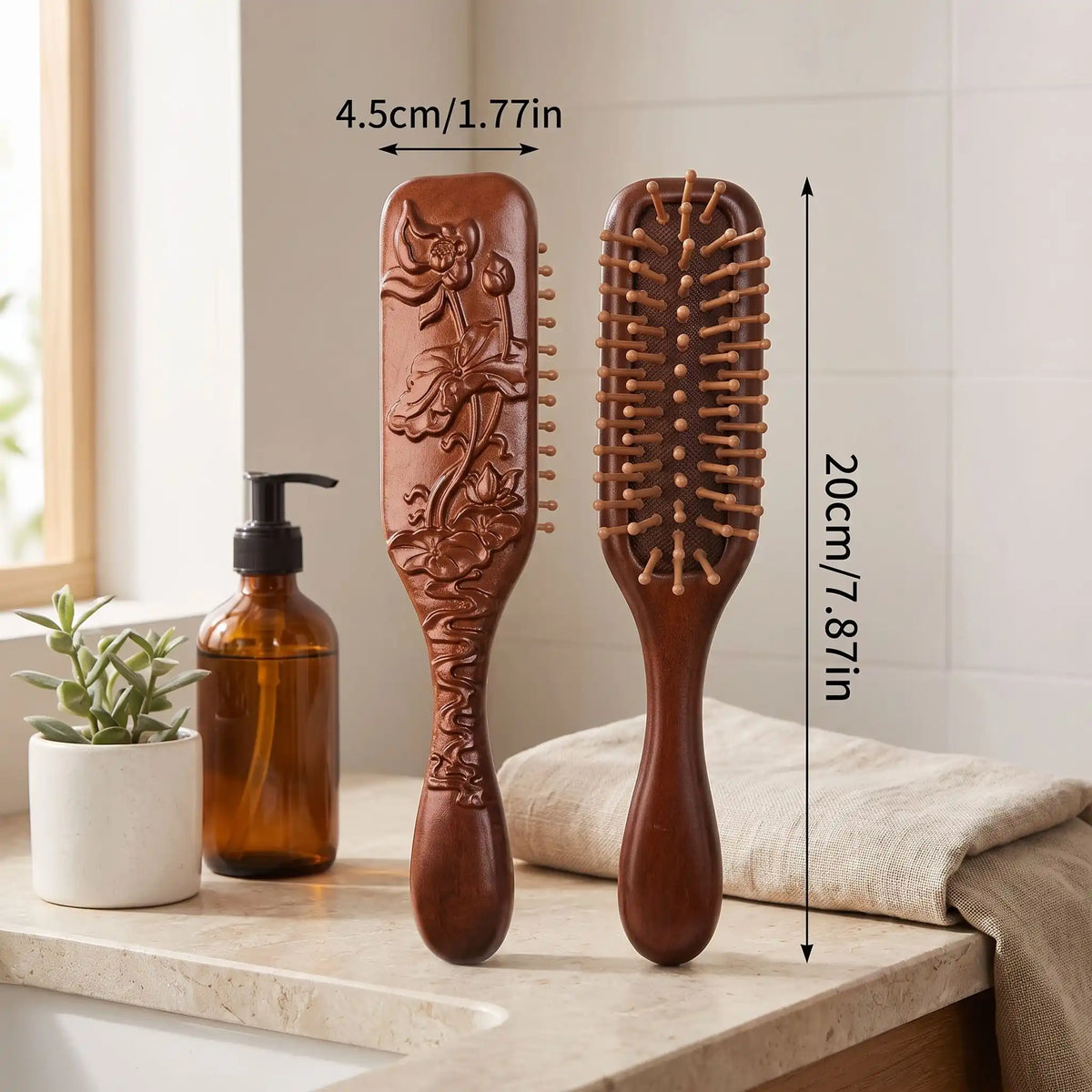 brosse à cheveux bois de santal dimensions