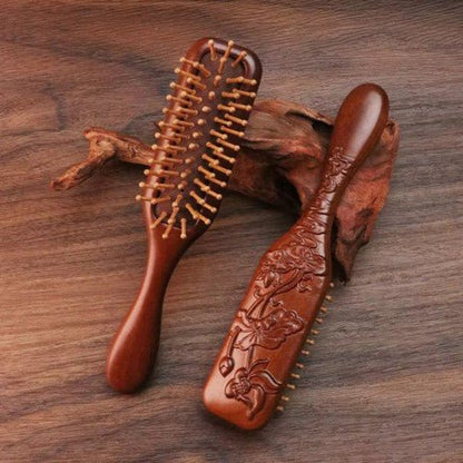 BROSSE A CHEVEUX - Bois de santal haute qualité - Petits Plaisirs Malins