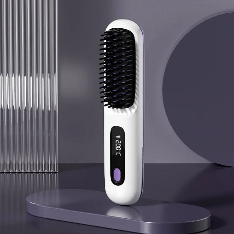 Brosse Lissante et Chauffante - Rechargeable et Portative - Petits Plaisirs Malins