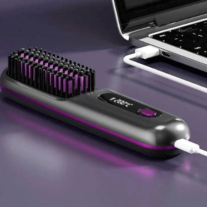 Brosse Lissante et Chauffante - Rechargeable et Portative - Petits Plaisirs Malins