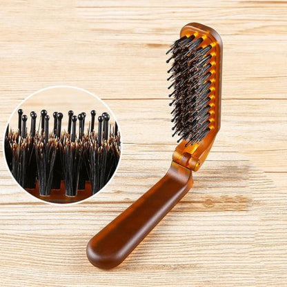 Brosse poil de sanglier poils en gros plan montrés en caméo