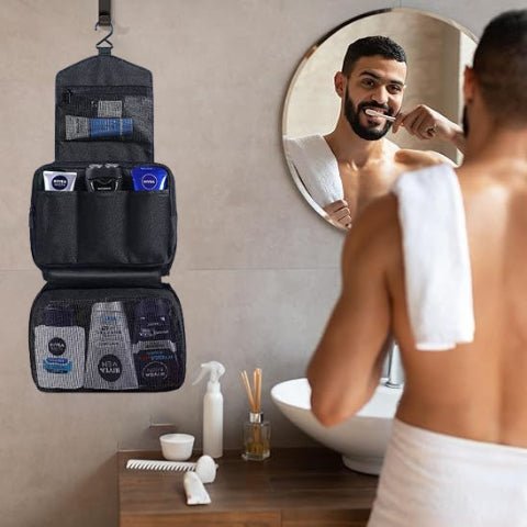 Trousse de toilette homme de voyage - Dépliable - Petits Plaisirs Malins